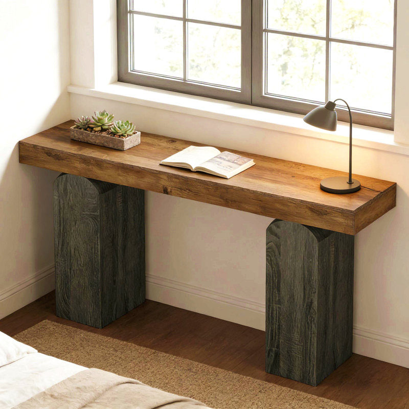 Contemporary Style Console Table,Entryway Table,Couch Table, Brown, Gray