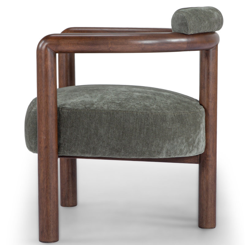 Tilde Upholstered Barrel Chair, Forest Performance Chenille