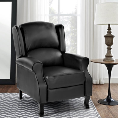 Lowry 82cm Wide Faux Leather Wing Chair Recliner