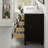 Minnich 42"W X 22"D Espresso Bathroom Vanity With White Carrara Quartz Countertop And Undermount Porcelain Sink