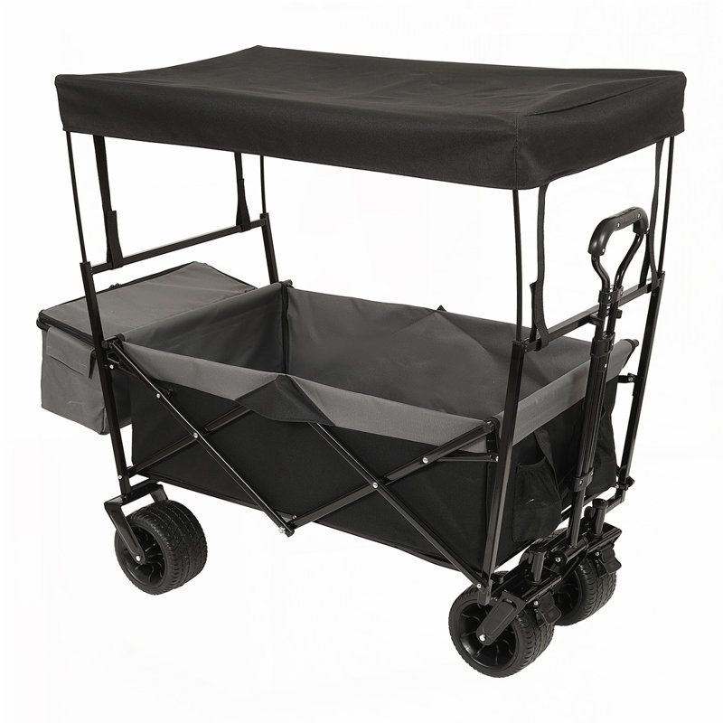 480Lbs Collapsible Wagon with Canopy, Black