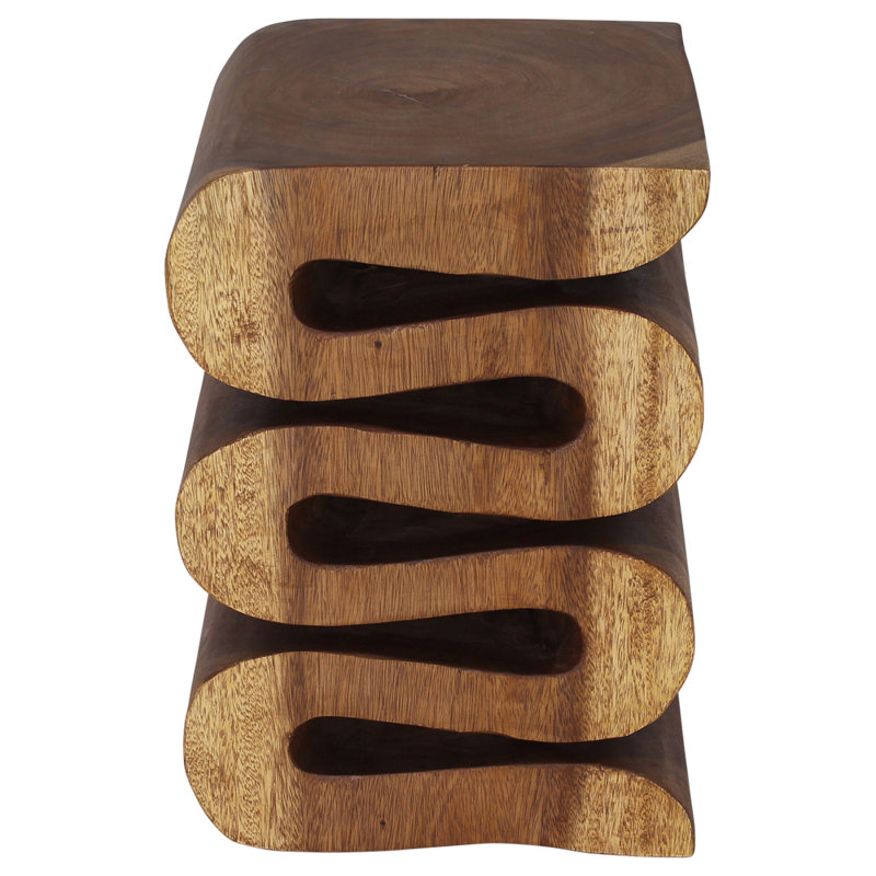 Raechell Solid Wood End Table, 20"H x 14"W x 14"D, Brown Wood