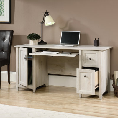 Bureau d'ordinateur de style côtier gris avec compartiment caché pour, fournitures de bureau à tiroirs, conception d'espace de travail rectangulaire, plateau à clavier ergonomique, deux rangements organisés, idéal pour la maison