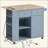 Kitchen Island With Power Outlet,Kitchen Storage Island With Drop Leaf And Rubber Wood,Open Storage And Wine Rack,5 Wheels,With Adjustable Storage For Home, Kitchen, And Dining Room, Grey Blue-934773029