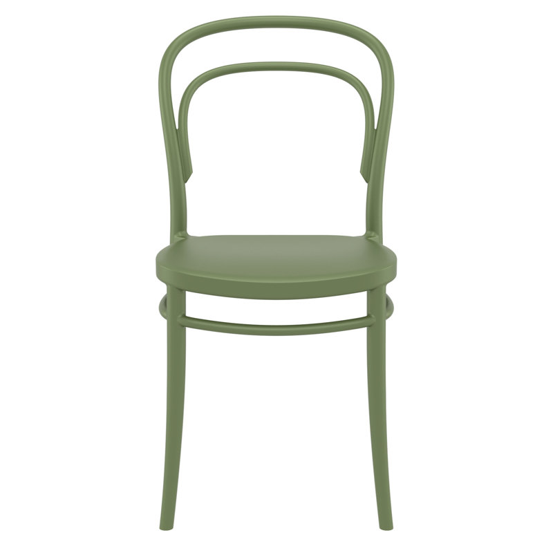 Farrah Stacking Patio Dining Side Chair, Olive Green
