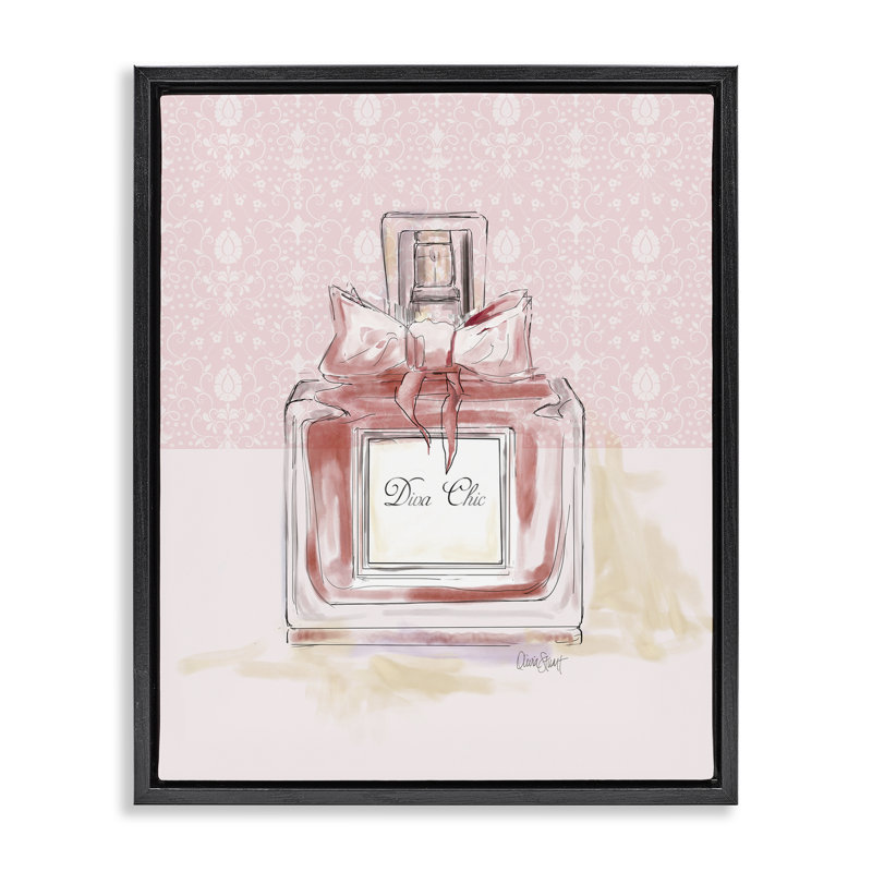 Cadre flottant Diva Chic Pink, design par Carol Robinson, Cadre flottant noir de jais, H 21 po x l 17 po
