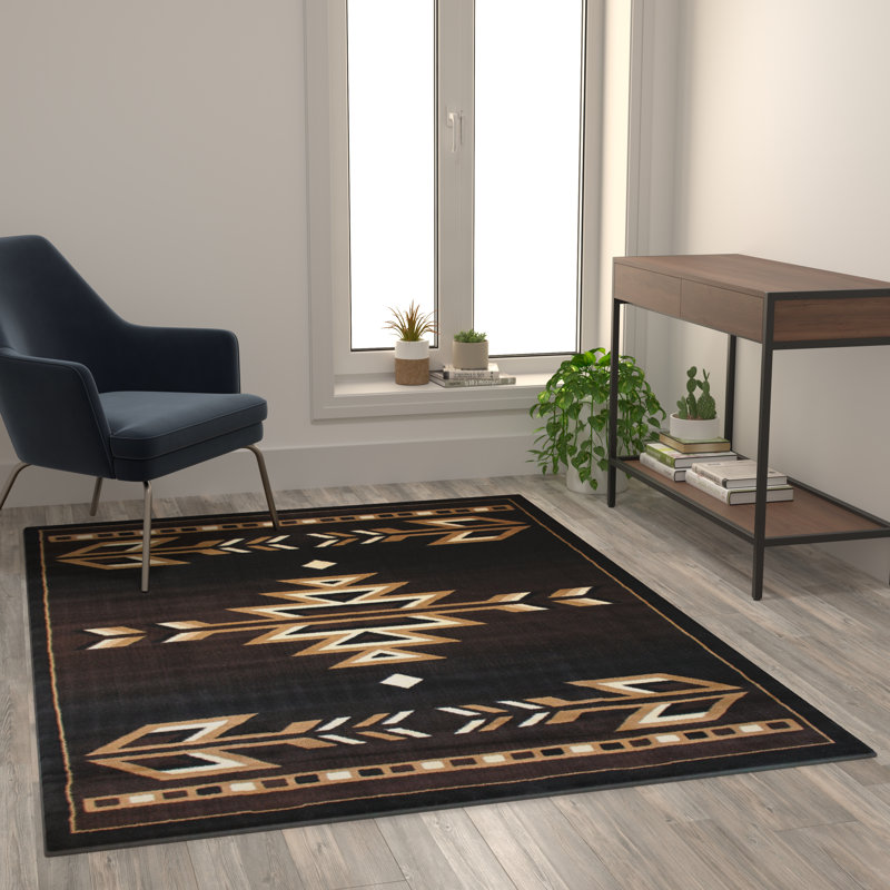 Byong Southwestern Style Area Rug, Rectangle 5' x 7'