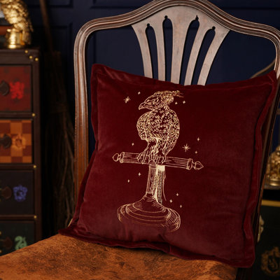 Red and Gold Square Throw Cushion