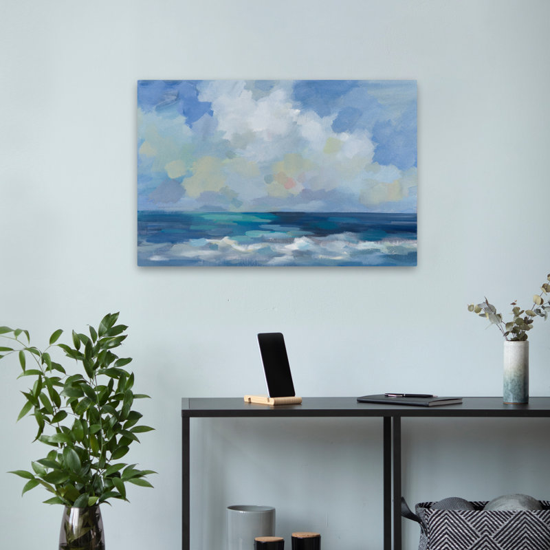 Vagues côtières et côtières et nuages, H 24 po x l 16 po