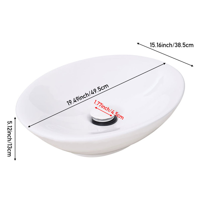 Metro Lane 495mm L x 495mm W Natural Ceramic Circular Sink