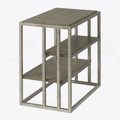 Table de chevet en métal avec tablette
