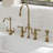 Whitehaus Collection Bridge Faucet with Gooseneck Swivel Spout and Solid Brass Side Spray-35982717-93456964