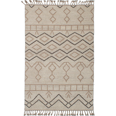 Tapis zone en laine 10 pi 11 po x 7 pi 10 po one-of-kind-noué la tangier 20016 ivoire Hahn