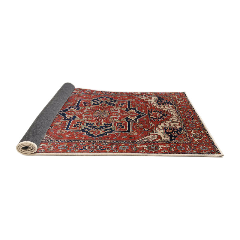 Tapis oriental orange / bleu marine, Rond 3 pi