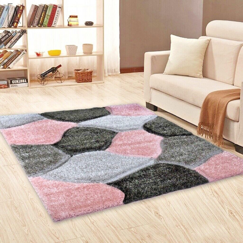 Arkley Geometric Shag Area Rug, Rectangle 160 x 230cm