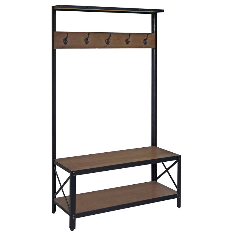 Tokarz Hall Tree 40'' Wide with Bench and Shoe Storage