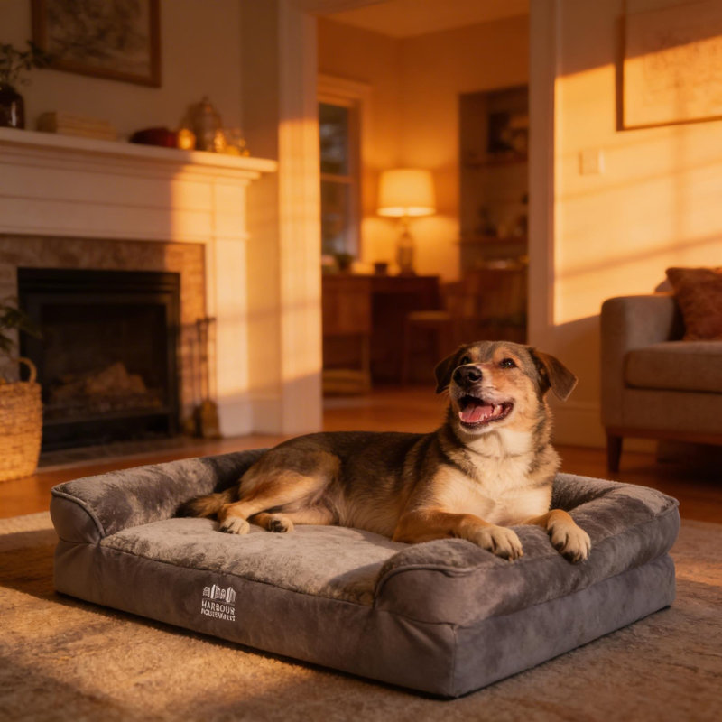 Harbour Housewares - Non-Slip Waterproof Dog Bed, Large