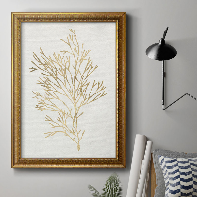 Gilded Algae VII - reproduction d'art sur toile, H 36 po x l 24 po x P 2,5 po