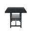 Table de salle à manger moderne épissée de 71 po x 35,4 po, 4 plateaux de table combinés en bois aggloméré texturé noir avec tablette de rangement inférieure de 43,3 po x 19,7 po, table de réunion de rassemblement familial-550628513