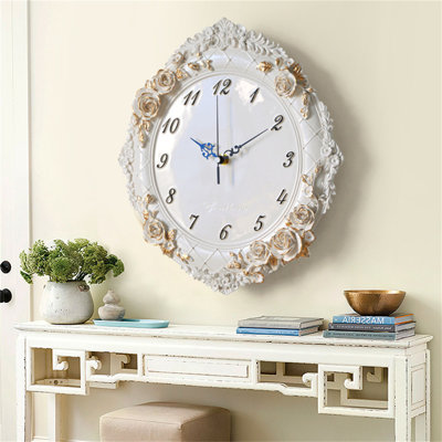 Elegant Resin Wall Clock, European Style Decorative Clock For Living Room, Home, Office, Business