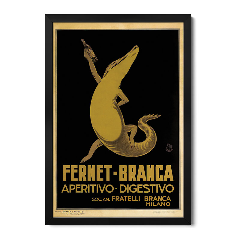 Affiche encadrée de Fernet-Branca, Croc par Vintage Apple Collection, H 32 po x l 24 po