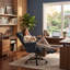 Fauteuil de bureau inclinable à haut dossier avec repose-pieds-134380354