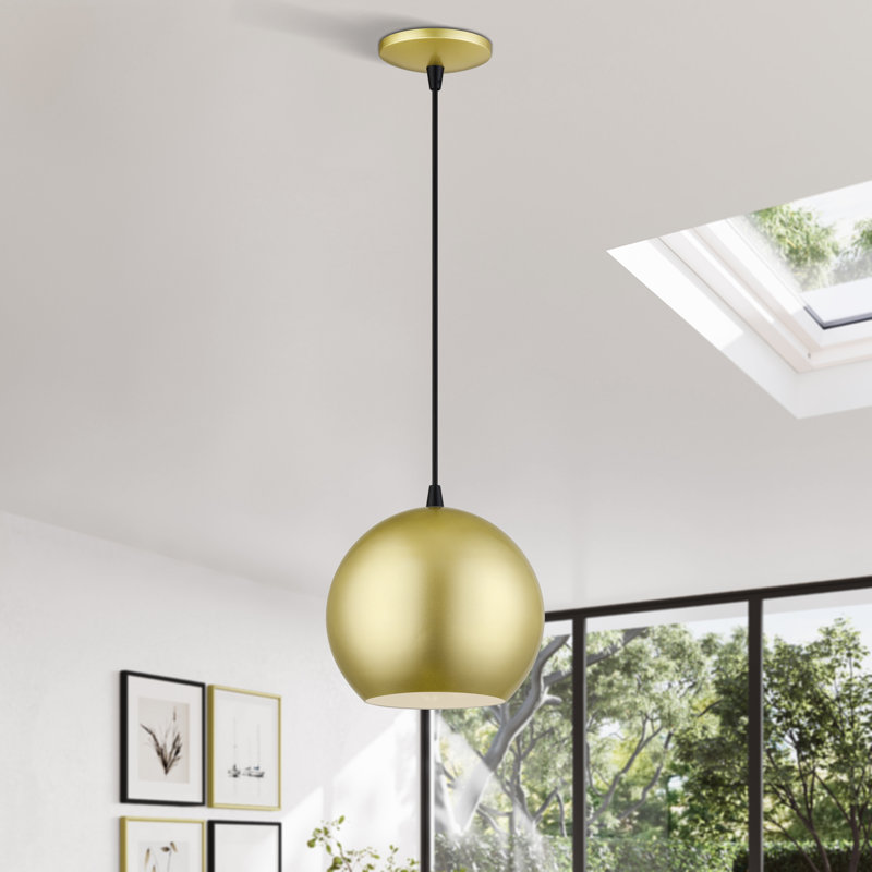 Luminaire suspendu sphérique Cavill, Doré