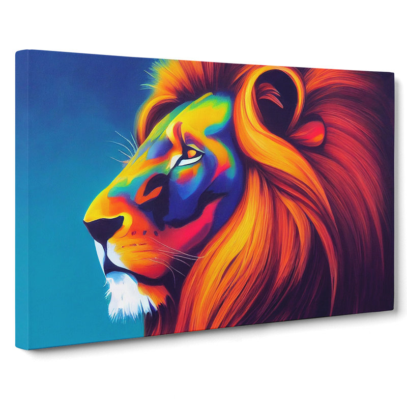 Compelling Lion - Wrapped Canvas, 50cm H x 76cm W x 3cm D