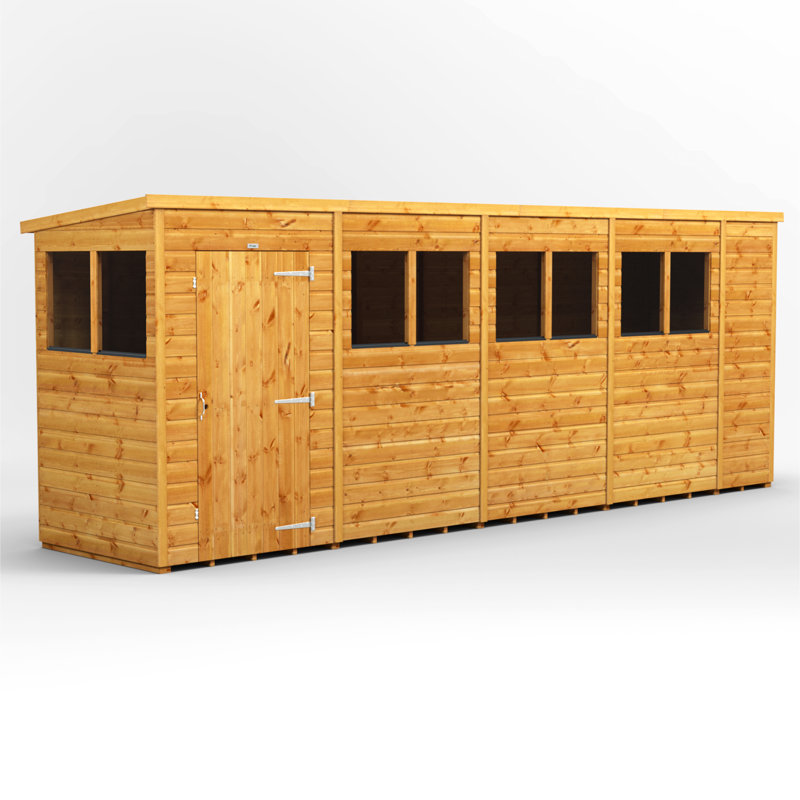 Powersheds 18 x 4ft Timber Tongue & Groove Pent Garden Shed