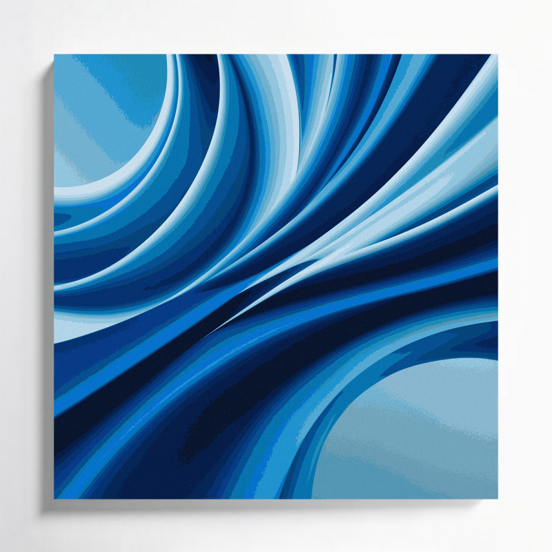 Art mural sur toile dégradé abstrait bleu 16, H 32 po x l 32 po