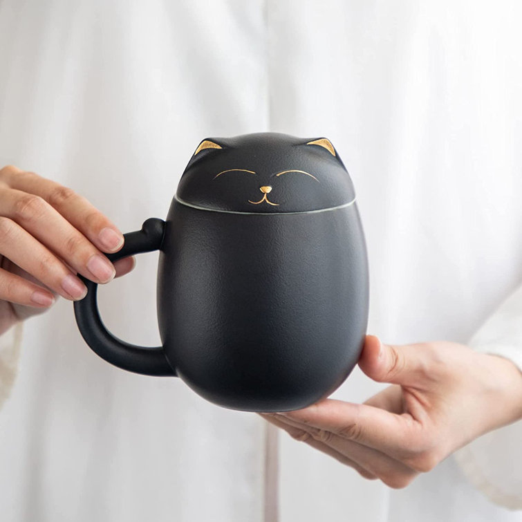 Théière en céramique avec tasse à thé, infuseur à thé, théière en argile de  ferme avec poignée Anti-brûlure avec 2 tasses