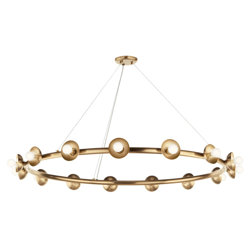 Lustre rond à 15 lumières Palta, Bronze champagne