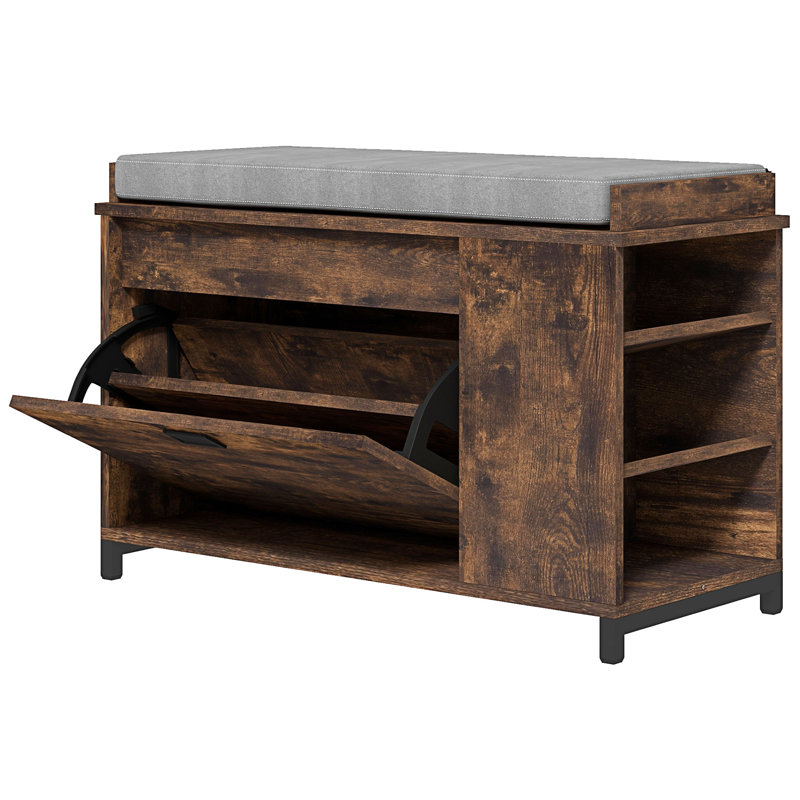 Banc de rangement Curzio, Brun rustique