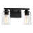13.56 in. 2-Light Matte Black Dimmable Bathroom Vanity Light with Clear Glass Shades for Small Spaces-59132989-59132966