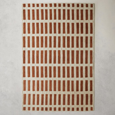 Jason Wu Hand-Woven Geometric Orange Rug