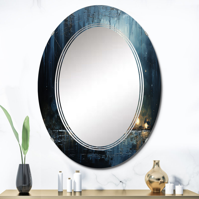Karfi - Miroir mural moderne ovale, 36 po x 24 po