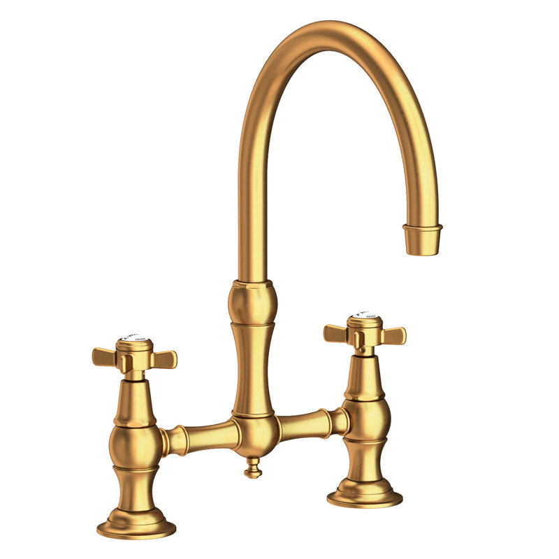 Fairfield Kitchen Bridge Faucet, Satin Gold