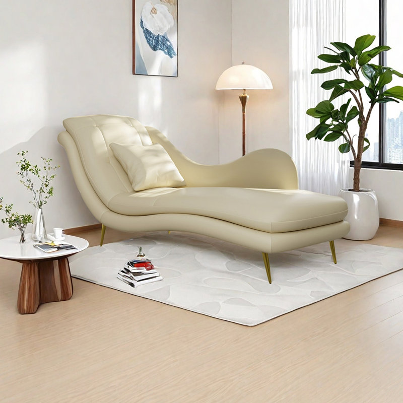 Chaise longue Robichaux , Orienté à gauche (vu de face), Beige