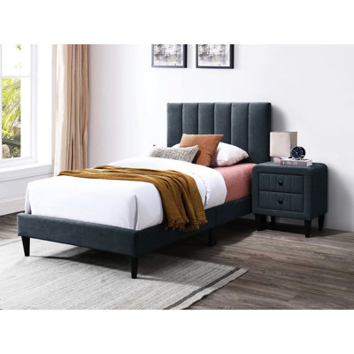 Charcoal Twin Bed Headboard, Adjustable For Comfort, Brushed Linen Fabric, 12 Support, Modern Bedroom Decor And Fashionable, Channel Tuft, Linen, Strong Element,
