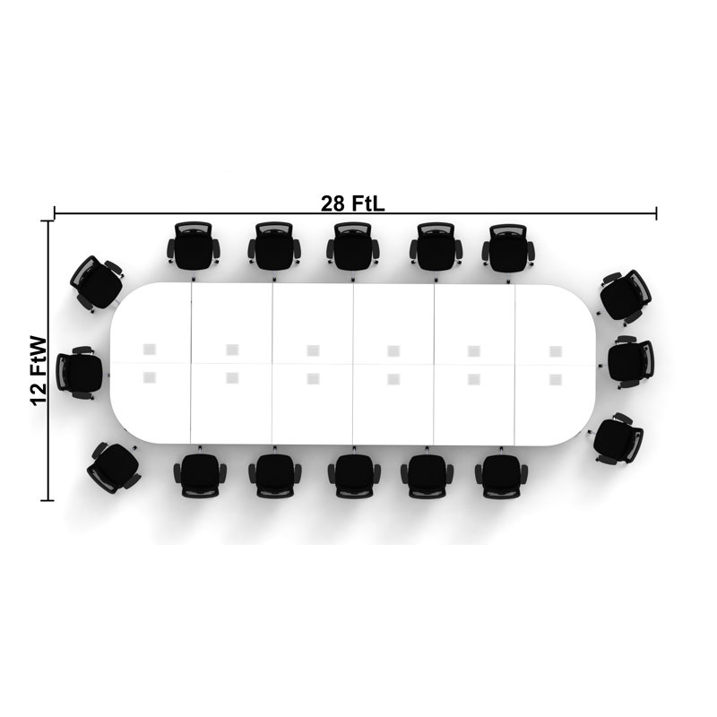 Rectangle 16 Person Flip Top 72'' L Modular Training Table and Chair Set with Casters and Modesty Panel and Cable Management