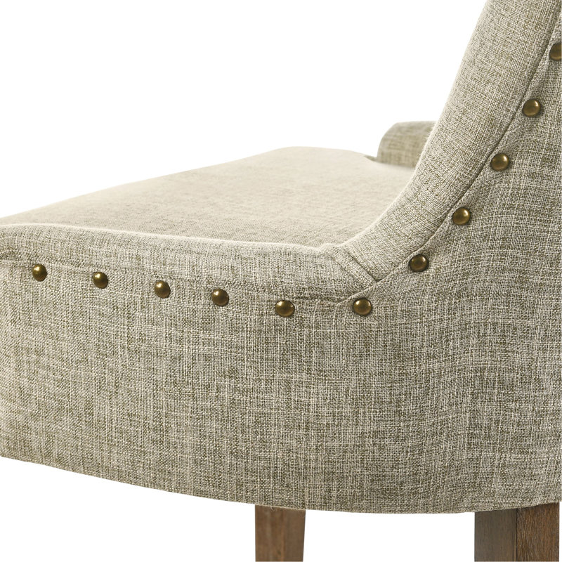 Ensemble de 2 chaises parsons à dossier capitonné beige et chêne récupéré (ensemble de 2)