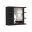 Armoire à pharmacie Milano, miroir à six tablettes extérieures, finition wengé noir-69582911