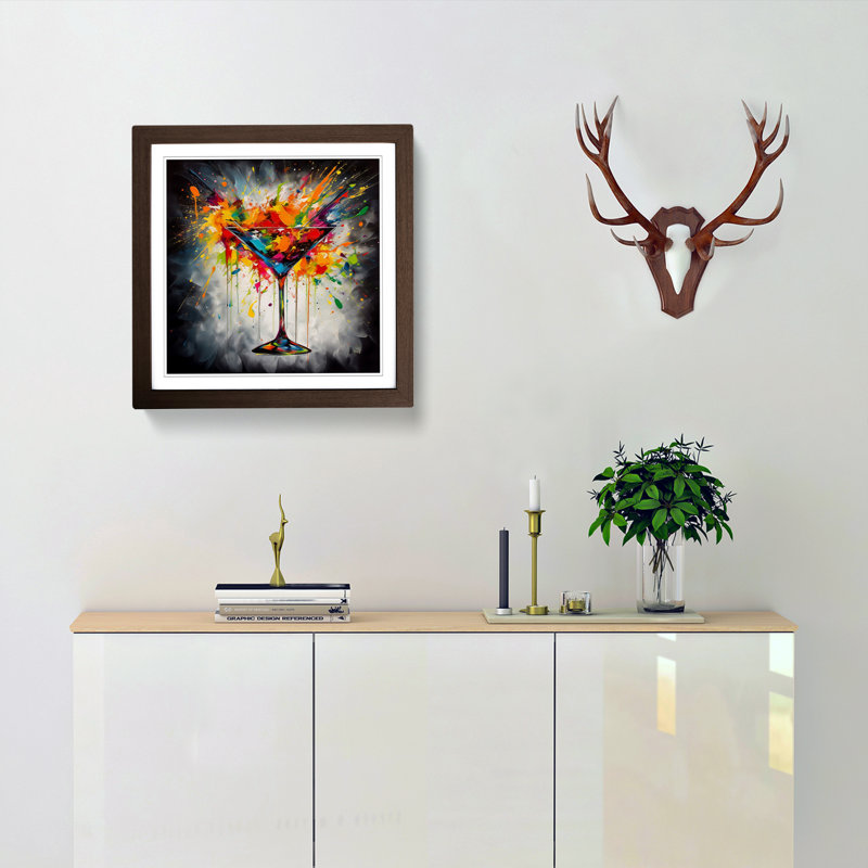 Cocktail Abstract Art No.1 - Framed Print, Walnut
