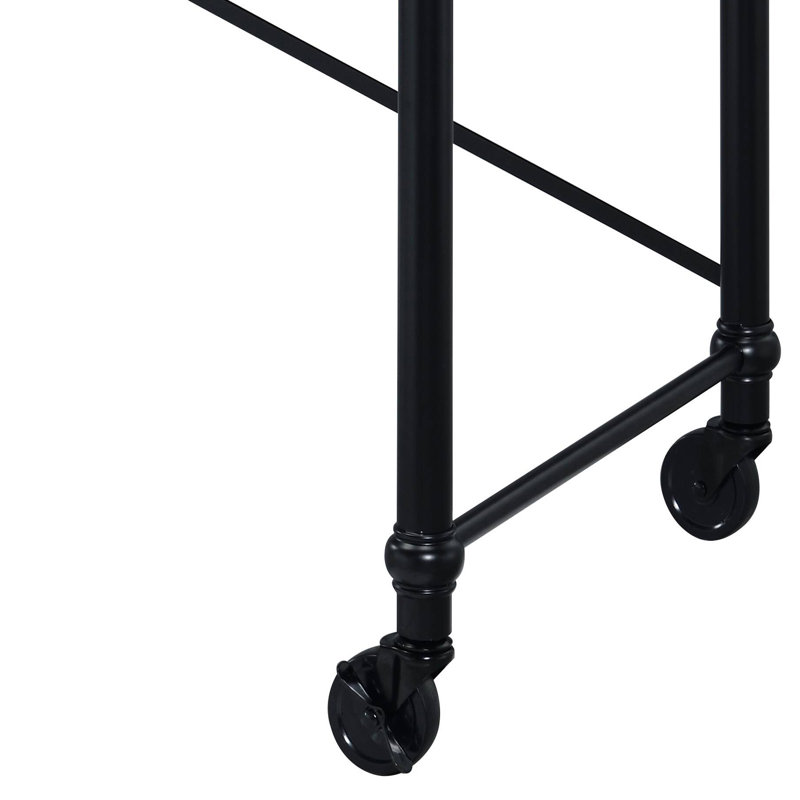 Bureau roulant à roulettes - Table de bureau en chêne rustique et noir | Idée de cadeau