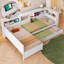 Lit plateforme simple en bois en L avec lit gigogne et tiroir, en bois (2 pièces)