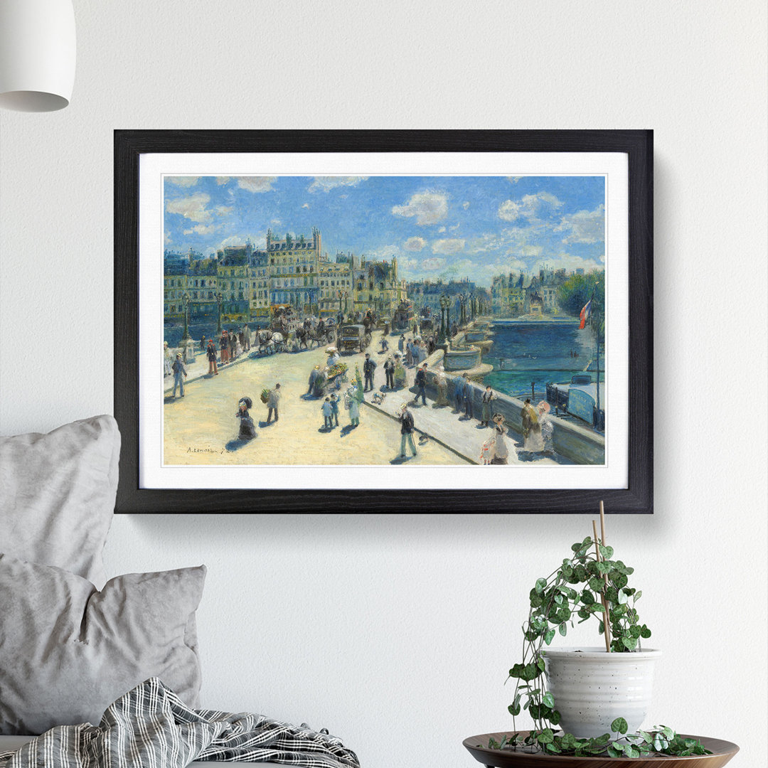 Pont Neuf in Paris by Pierre-Auguste Renoir - Framed Print