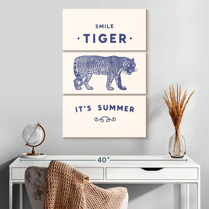 Brampt Smile Tiger It's Summer, H 32 po x l 20 po