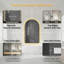 Miroir de salle de bain 28 po x 48 po à DEL arqué avec cadre noir, affichage de l'heure et de la température, rétroéclairé, antibuée, éclairage 3 couleurs à intensité variable, verre antidéflagrant