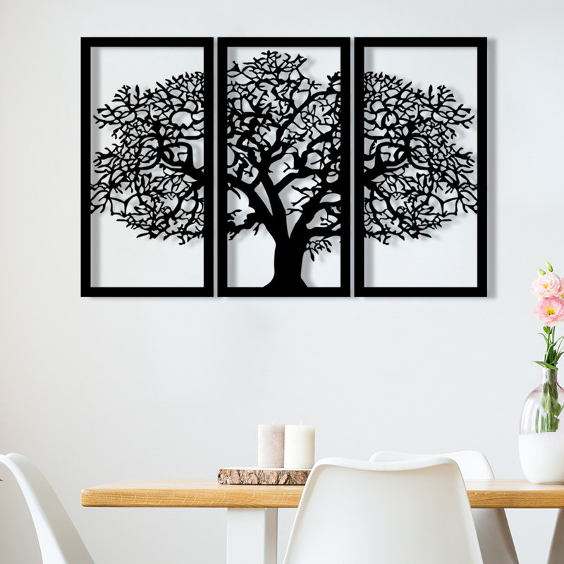 Élégant accessoire mural en métal noir élégant, 40,6 po x 26,0 po | Fabrication 100% métal, épaisseur: 0,05 pouce | Décoration moderne, design durable et élégant pour le salon, le bureau ou le vestibule