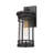 Outdoor Wall Lantern With Seeded Glass ,Waterproof Exterior Lighting Fixture, Anti-Rust Lamp Light For Patio Yard House Hallway Doorway Garage (Black,14.93 Inch Height)
